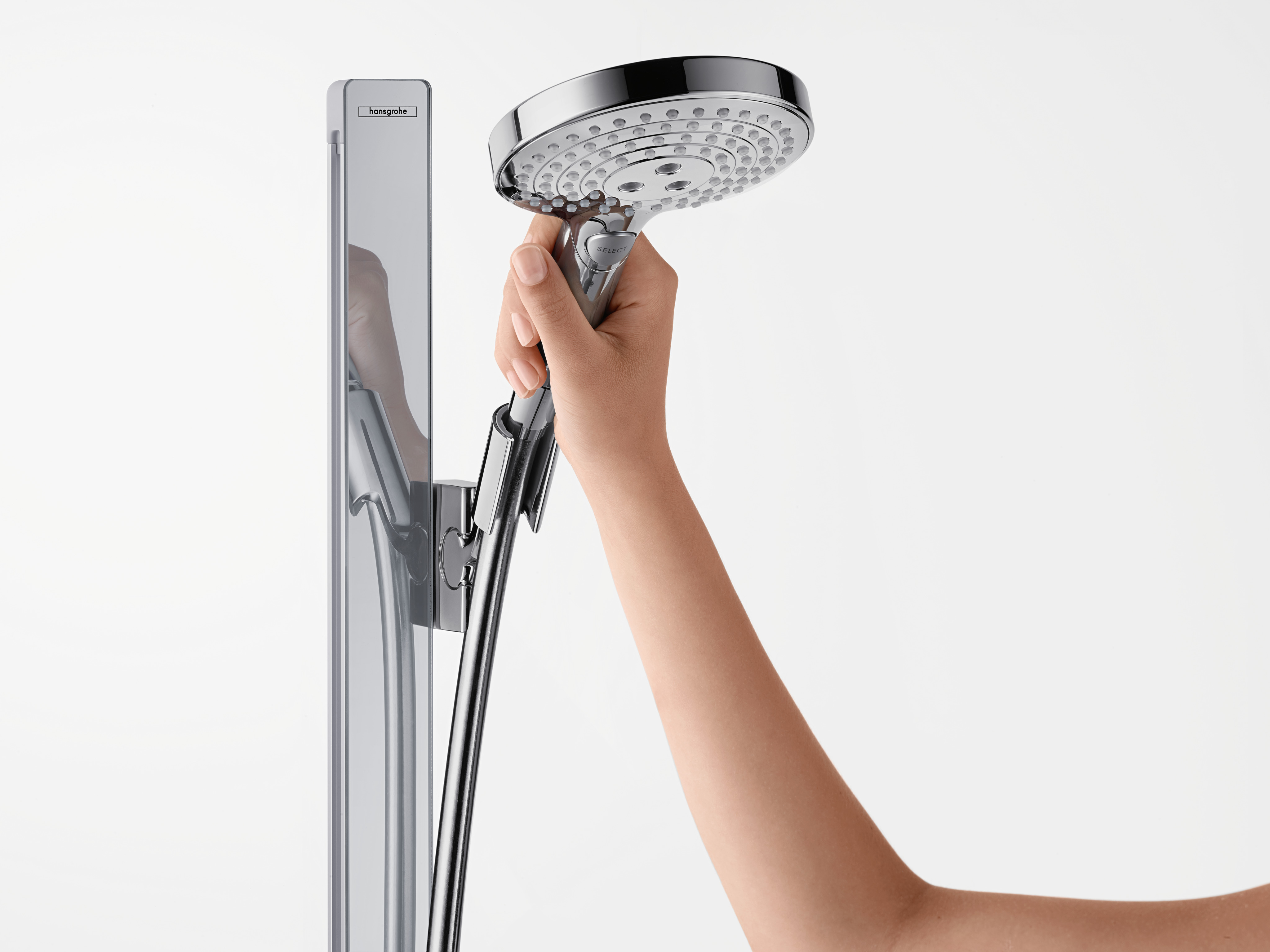 27649400 Raindance Select S Душевой набор 120 3jet EcoSmart 9 л / мин со штангой 90 см и мыльницей Hansgrohe  - Вид №5