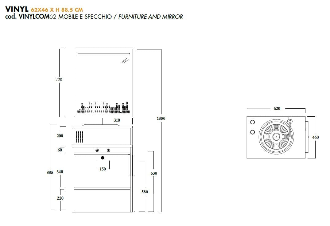 Одноместный железный умывальник с держателем для полотенец Olympia Ceramica Vinyl ARCH-00095177 - Вид №4