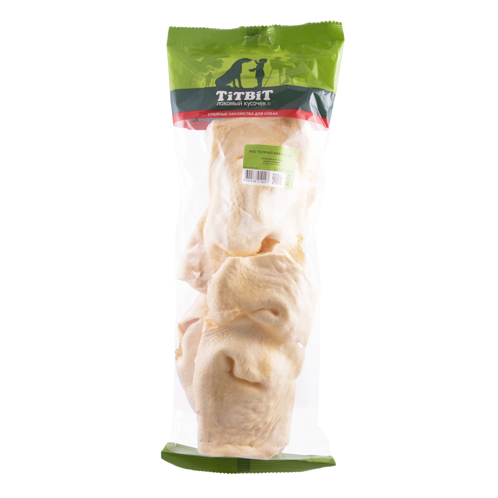 ПР0051768 Лакомство для собак Нос телячий бабочка BIG мягкая упаковка 200г TITBIT 