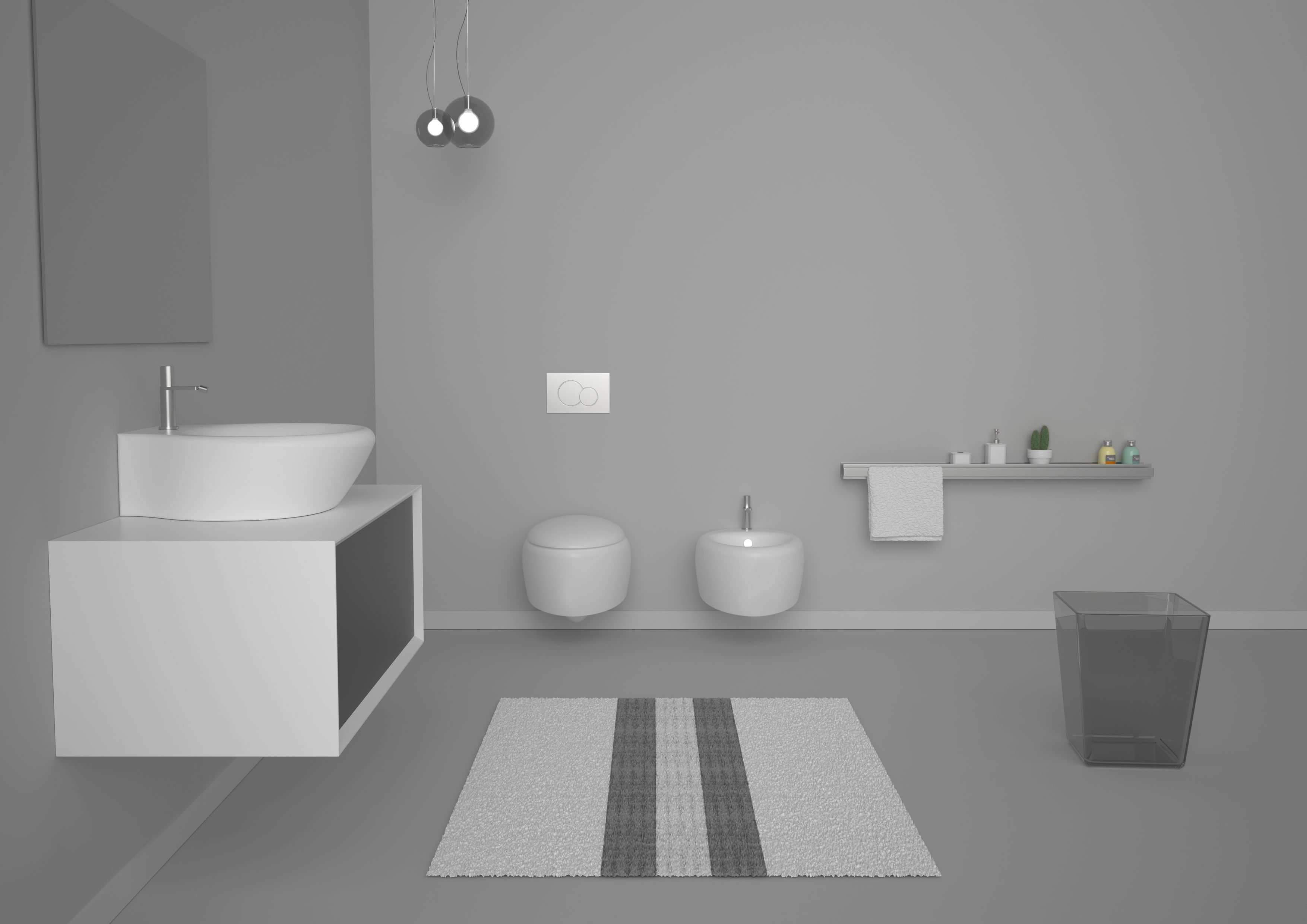 Подвесной шкаф для умывальника из МДФ с столешницей из смолы и ящиками GSG Ceramic Design Милан ARCH-00076853 - Вид №2