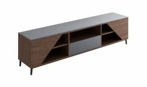 Тумба под телевизор длинная орех с серым 8428 UNICO  249571 Коричневый