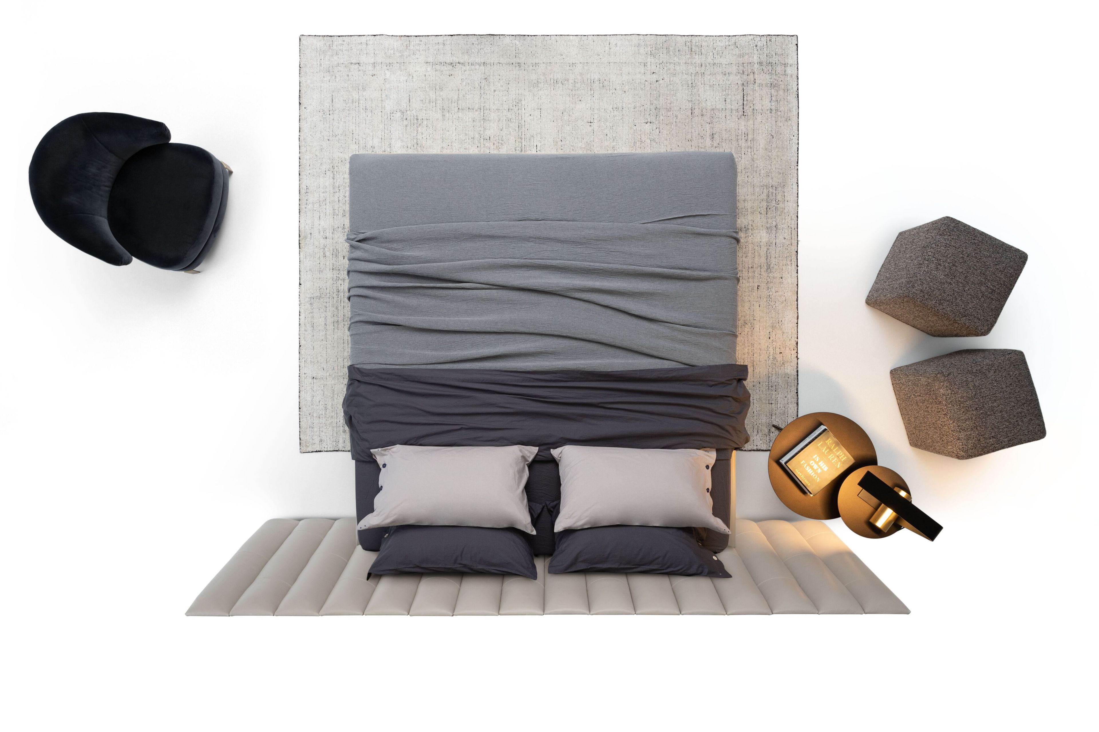 Кожаная кровать для хранения с мягким изголовьем NICOLINE DAFNE ARCH-00029220 - Вид №4