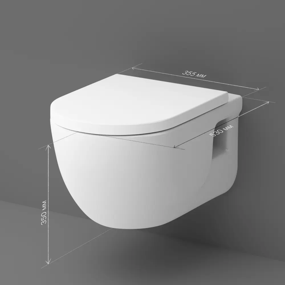 Унитаз подвесной AM.PM Like FlashClean C801701SC безободковый с сиденьем микролифт STLM-2168275 - Вид №6