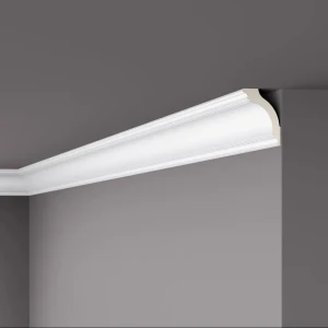 Плинтус потолочный полистирол ударопрочный NMC LM01 белый 50x75x2000 мм