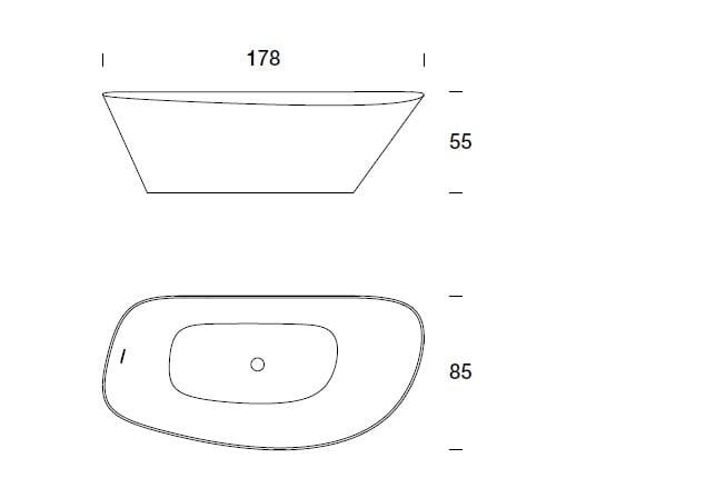 Асимметричная ванна в центре комнаты в Korakril™ Rexa источник ARCH-00041877 - Вид №3