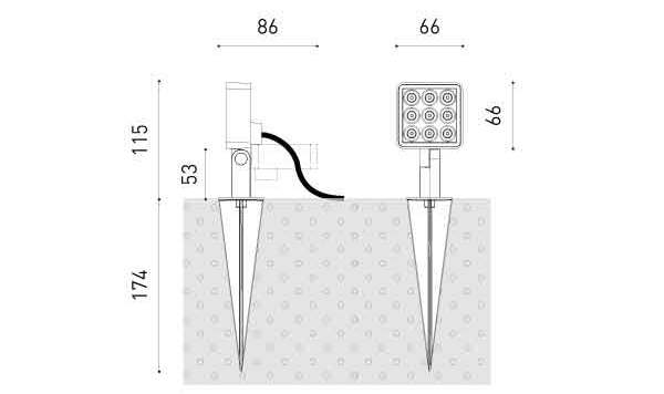 Алюминиевый регулируемый светодиодный наружный прожектор Arkoslight вспышка ARCH-00044984 - Вид №8