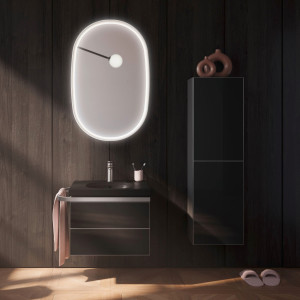 Деревянный подвесной умывальник с ящиками