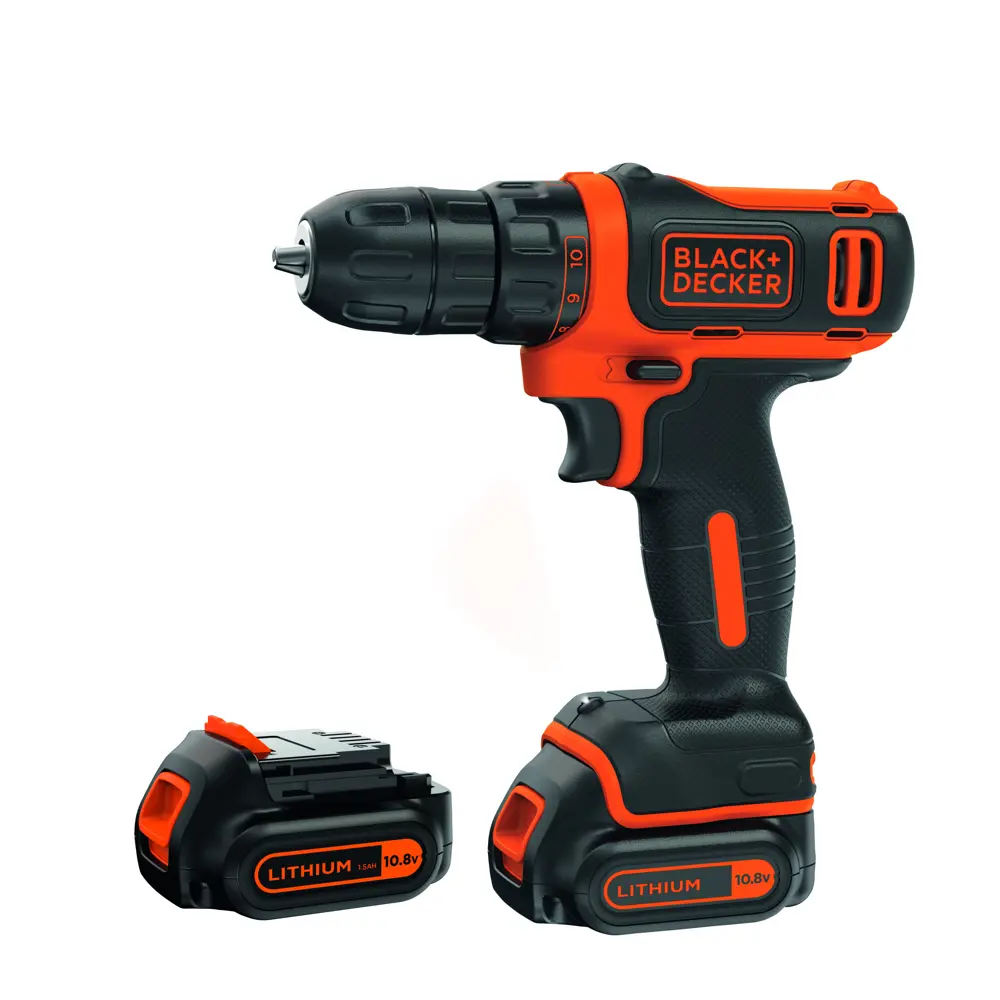 Дрель-шуруповерт аккумуляторная Black&Decker BDCDD12KBQW, 10.8 В Li-ion 2x1.5 Ач BLACK + DECKER STLM-2204963 - Вид №2