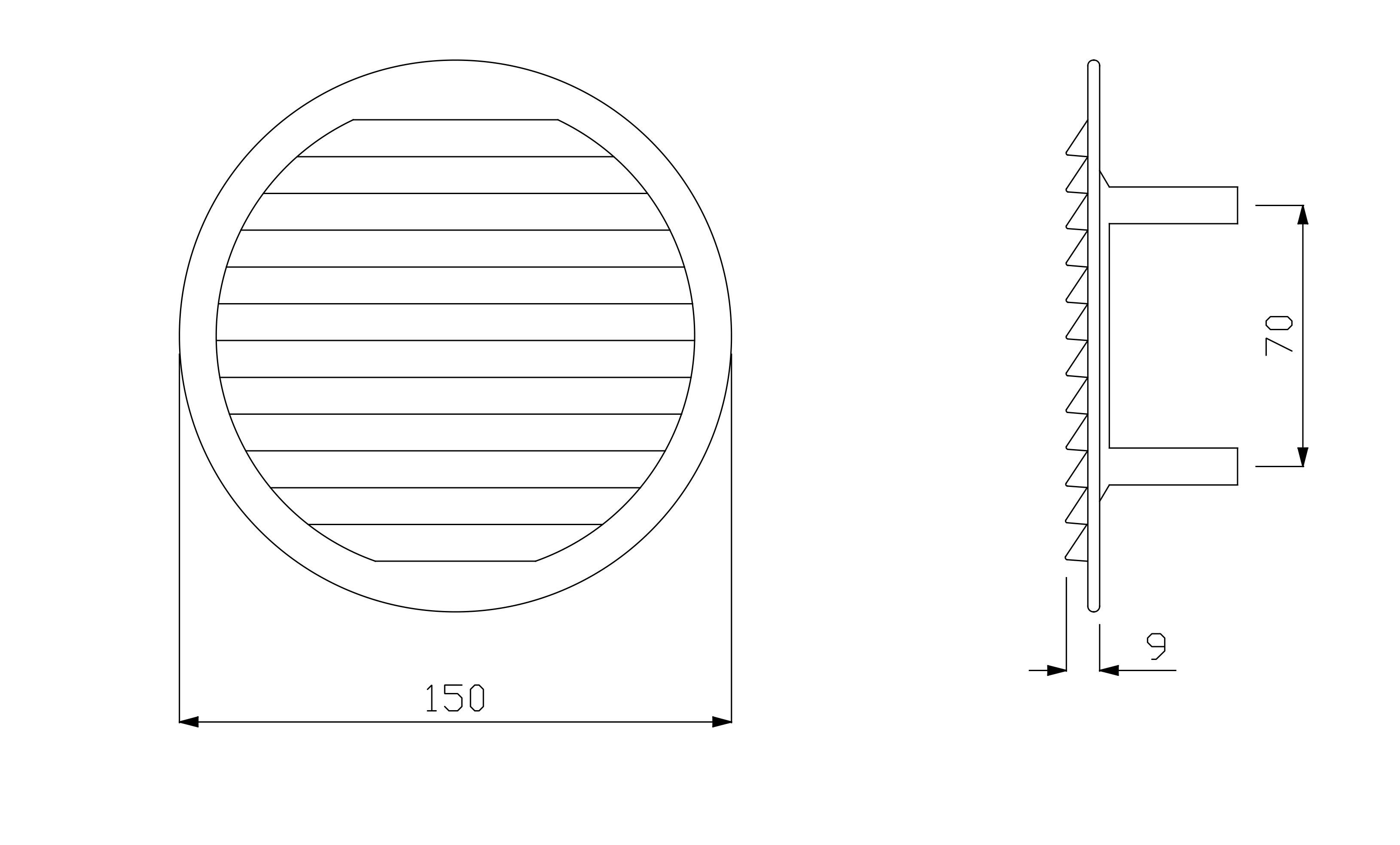 Универсальная круглая решетка для отверстий от Ø 80 до Ø 140 мм First Corporation вентиляция ARCH-00010990 - Вид №3