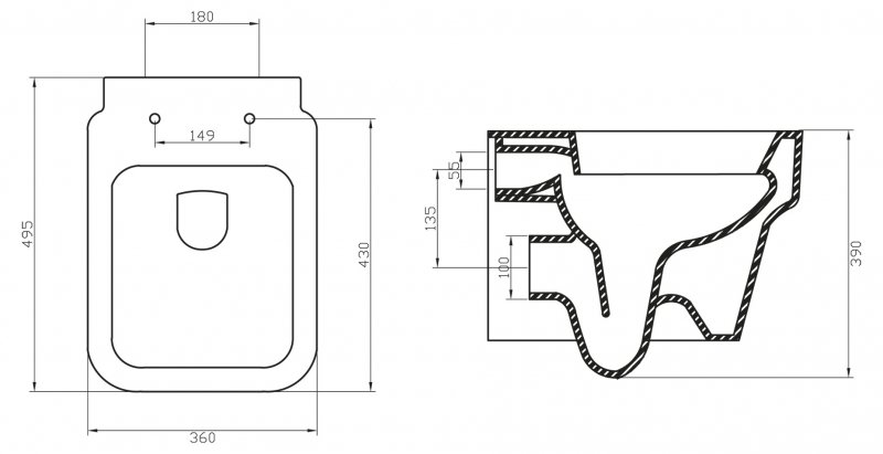 Унитаз подвесной BelBagno JANICE Подвесной унитаз настенный Белый BELBAGNO  Китай  - Вид №1