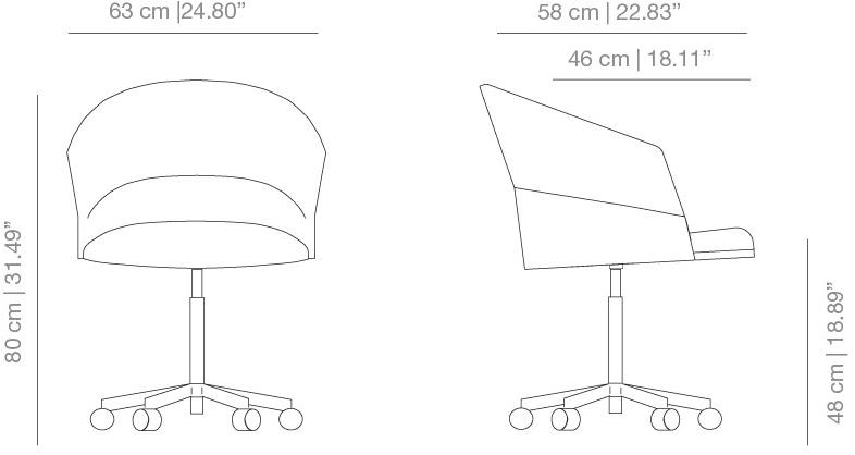 Viccarbe Мягкое кресло на 5 спиц с колесами Copa sun-id-1508198 - Вид №2