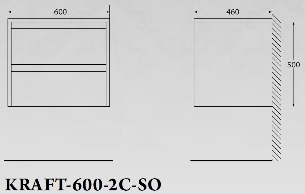Мебель для ванной BelBagno KRAFT-600-2C-SO-PG  - Вид №9