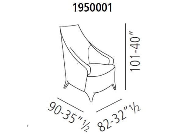 Тканевое кресло с подлокотниками Vibieffe 1950 атмосфера ARCH-00012219 - Вид №1