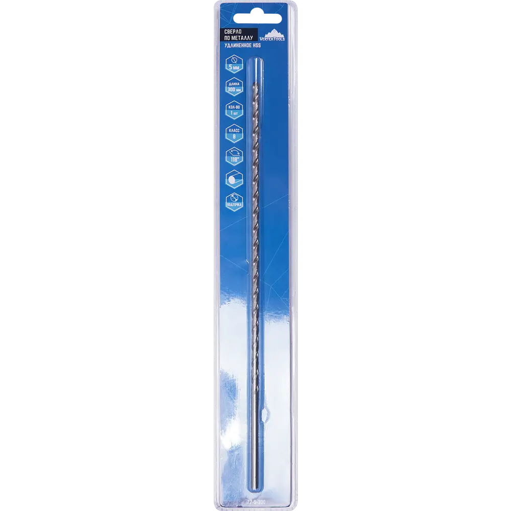 Удлиненное спиральное сверло VERTEXTOOLS HSS для металла 5×300 мм 84817570 STLM-0055612 - Вид №3