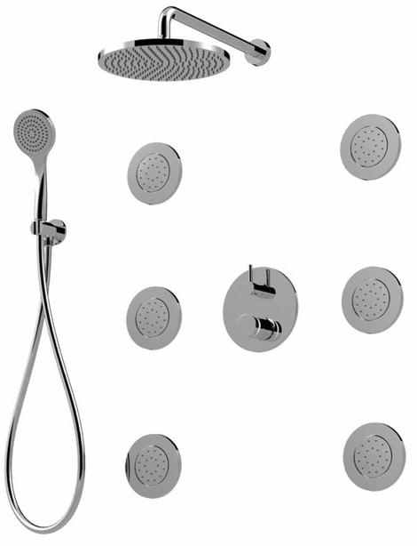 Rubinetteria Giulini Душевой набор, однорычажный, с переключателем и лейкой Myring Fmr0013-3kbs - Вид №1