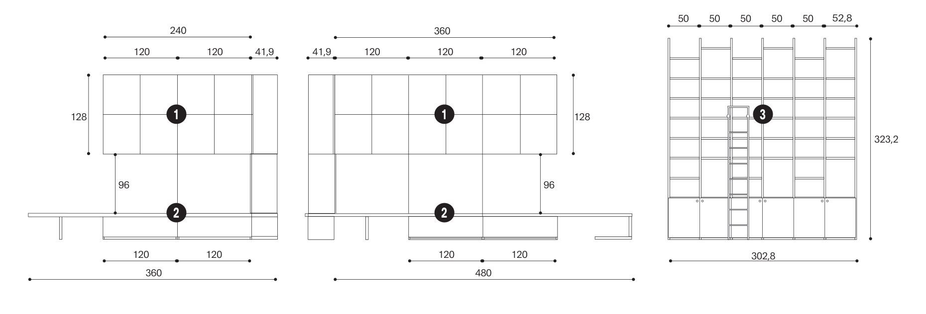 Оборудованная стена / книжный шкаф Giessegi день за днем ARCH-00149919 - Вид №5