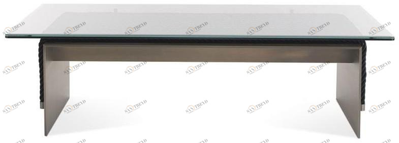 Gianfranco Ferré Home Прямоугольный журнальный столик из металла и стекла Glasgow sun-id-1349969