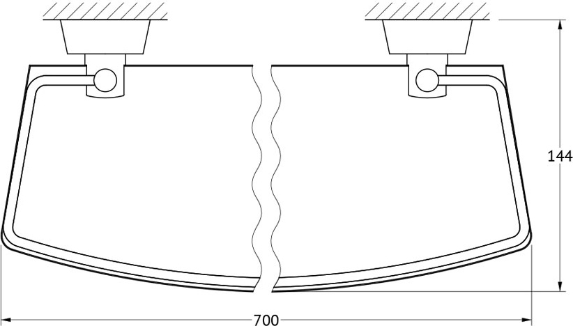 VIZ 017 Полка с держателями 70 cm FBS Vizovice - Вид №1