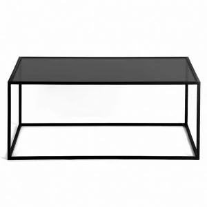 Журнальный столик черный со стеклом 100 см London black INTELLIGENT DESIGN  260823 Черный