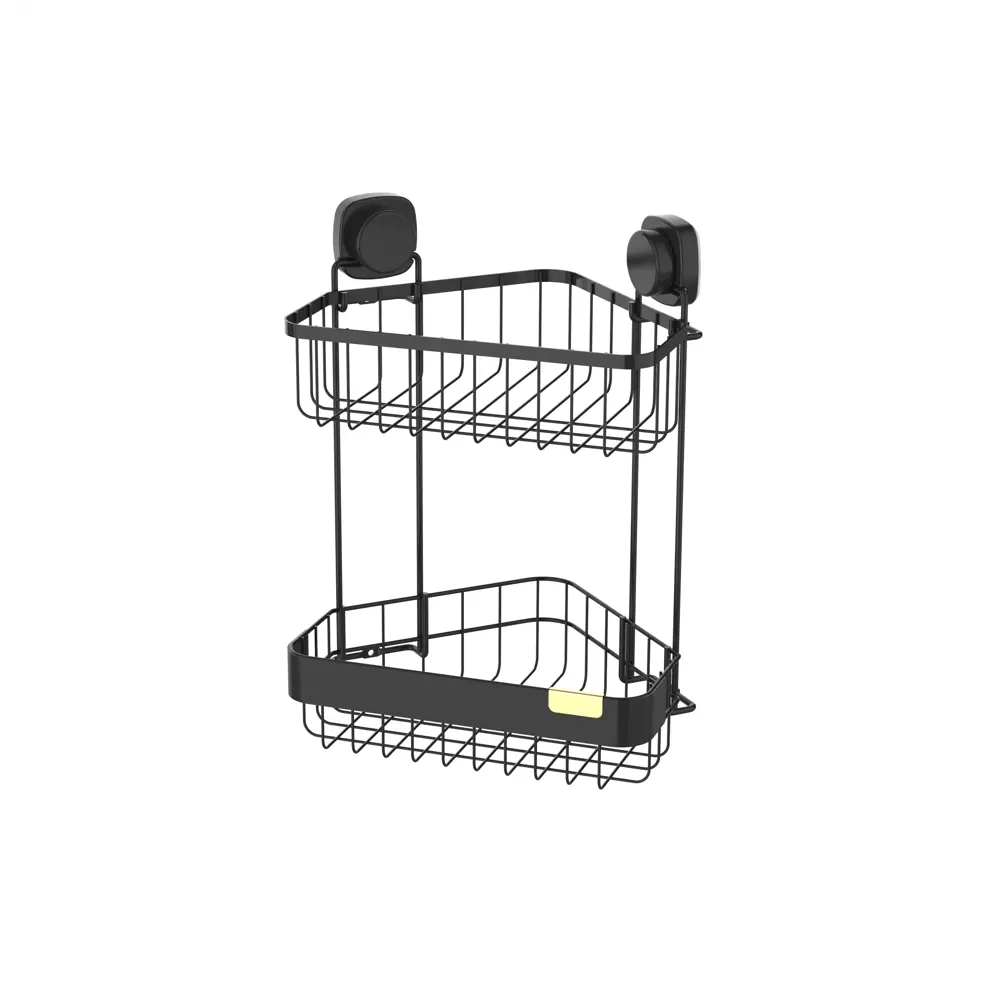 Полка для душа Iddis Soul LM002WC2Bi44 угловая 2 яруса цвет черный STLM-2133667