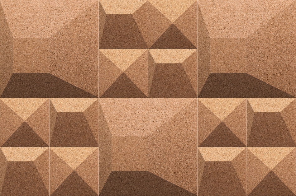 311 111 000 Пробковая 3D-плитка для стен Ramp GRANORTE 3DForms - Вид №1