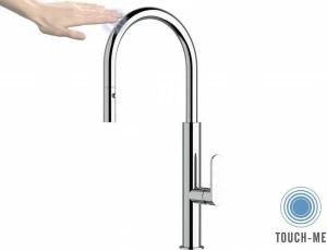 Remer Rubinetterie Смеситель для кухни с поворотным изливом и выносным ручным душем Touch-me Nkt 73