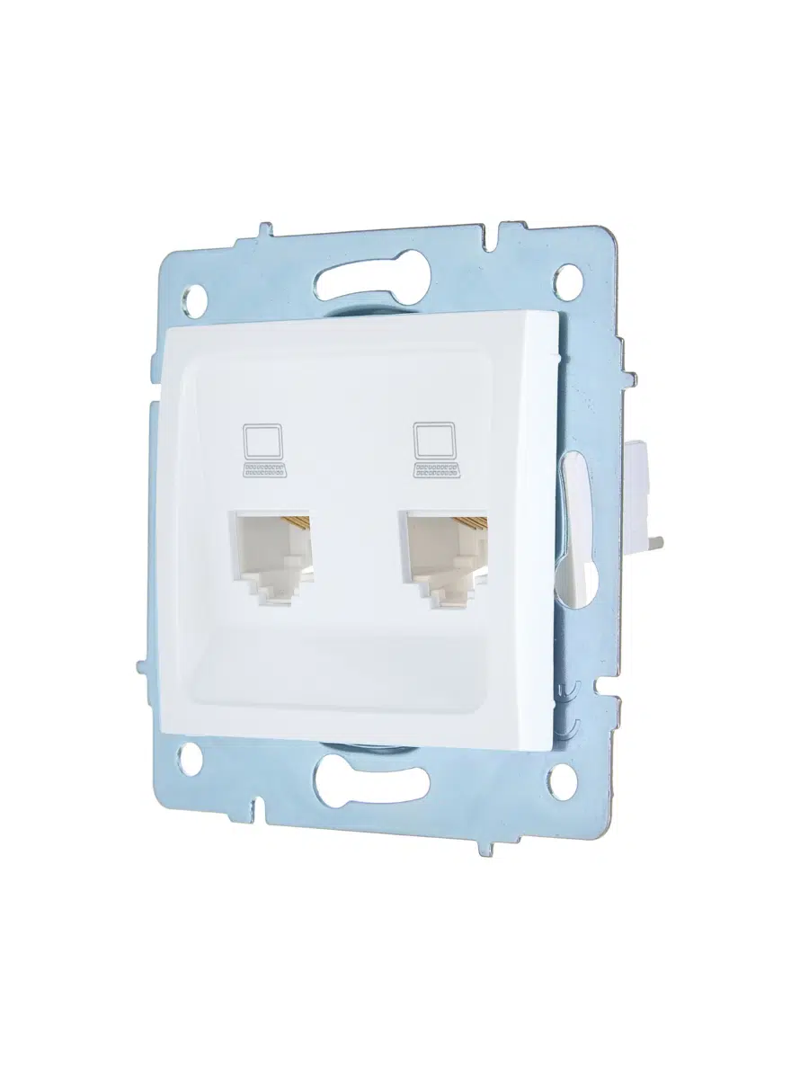 ASTI Розетка компьютерная двойная белая механизм LEZARD 7081-0288-141 - Вид №3