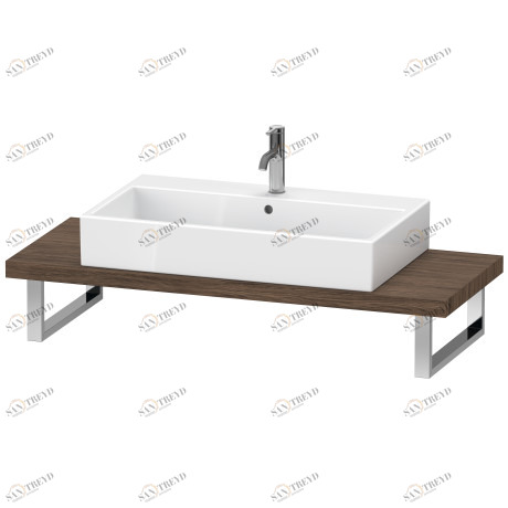 LC100C02121 Консоль для накладной и встраиваемой сверху раковины компакт, Толщина консоли 45 мм L-Cube #LC100C 480 мм Орех темный декор Duravit