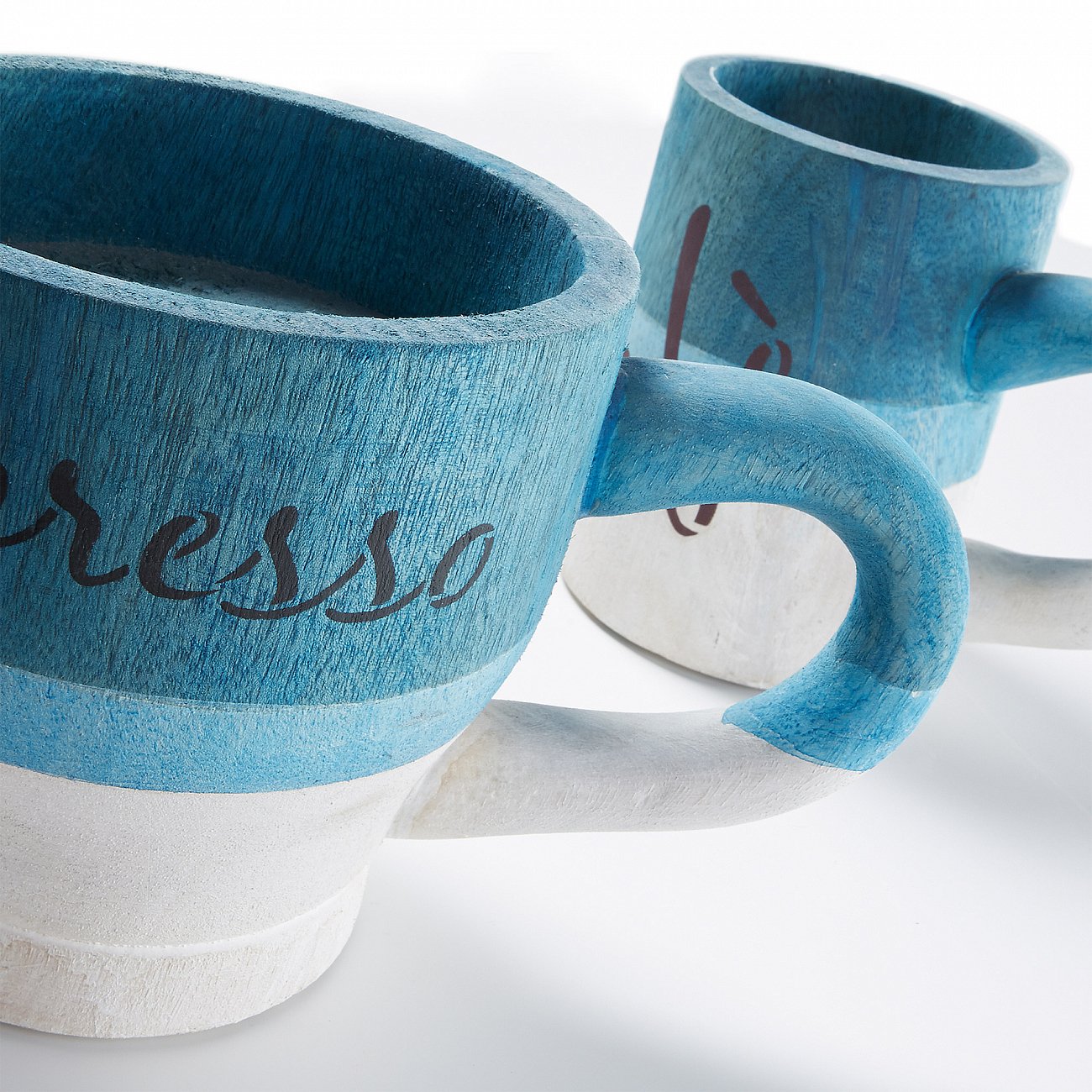 Подсвечники деревянные 2 шт бело-голубые Tips от La Forma LA FORMA  342941 Белый;голубой  - Вид №1