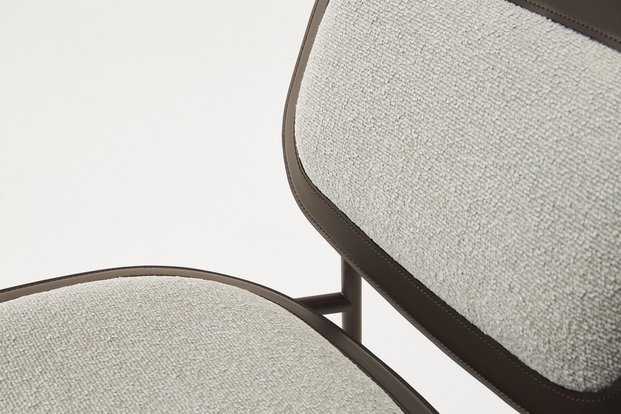 Высокий стул из ткани с кожаными деталями Casa Covre Винтаж ARCH-00097489 - Вид №3