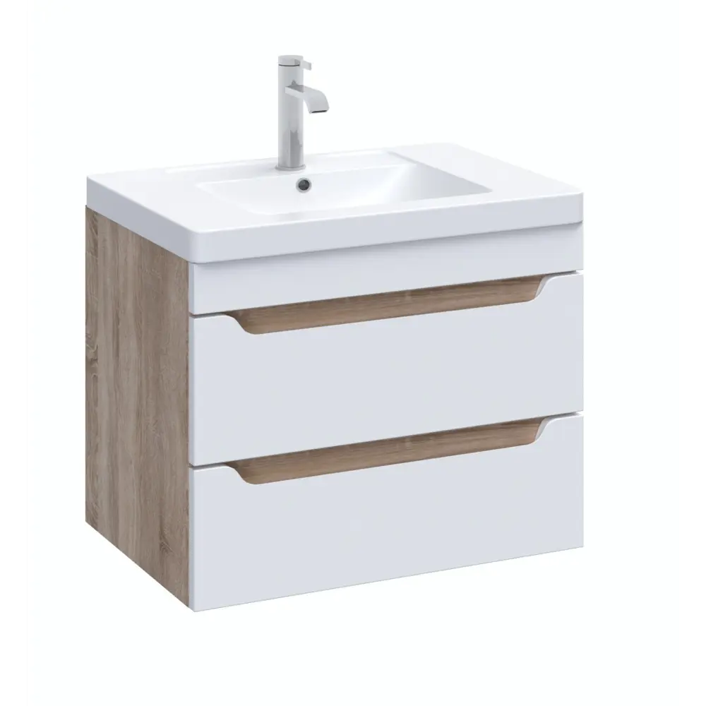 Santreyd Рондо - подвесная тумба для ванной 60 см белый/дуб 84408314 STLM-0049544 - Вид №1