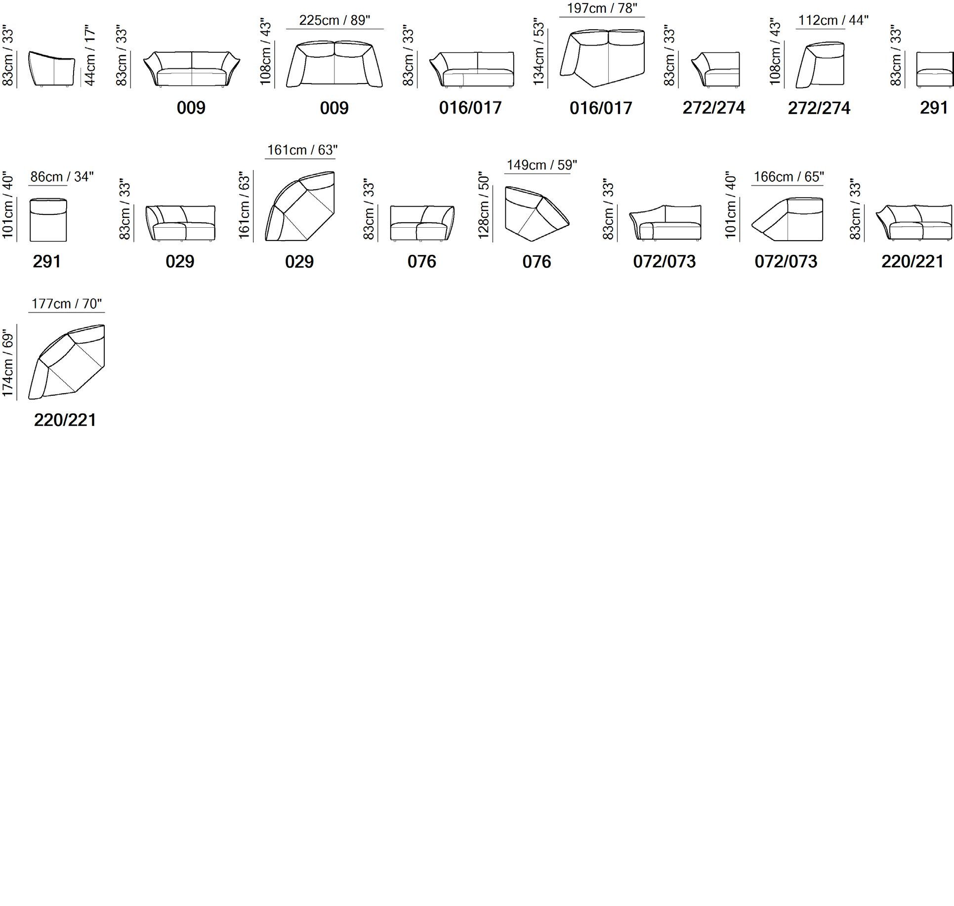 Модульный угловой диван из ткани Natuzzi Italia TIMELESS ARCH-00036647 - Вид №18