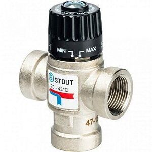 Термостатический смесительный клапан 3/4" STOUT ВР 20-43°С 1,6 KV