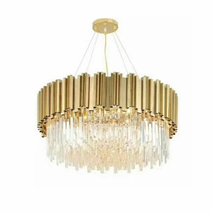 Люстра стеклянная на 8 ламп 35х60 см золотая Barclay 8005P/600 DELIGHT COLLECTION ДИЗАЙНЕРСКИЕ 00-3883142 Золото;прозрачный