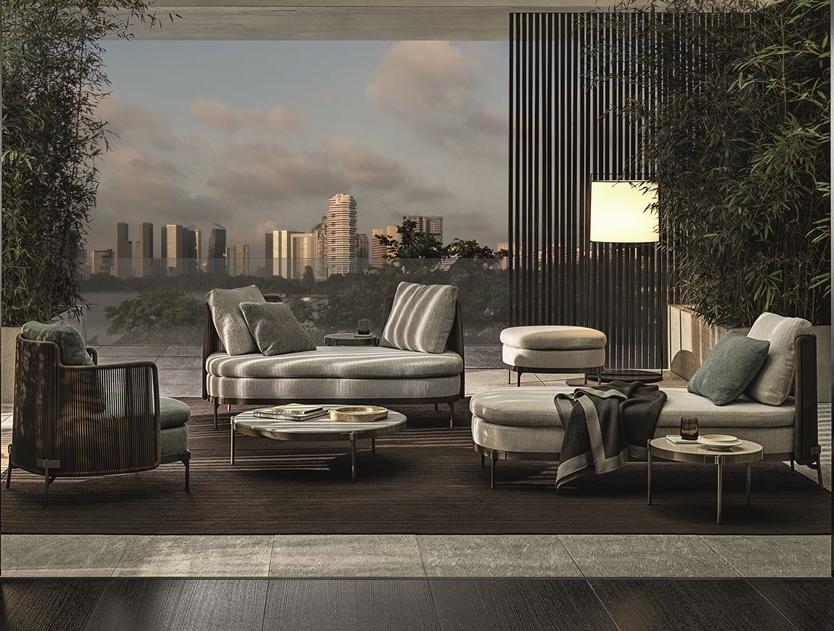 Minotti Круглый столик для сада из камня Tape cord outdoor sun-id-1362217 - Вид №4