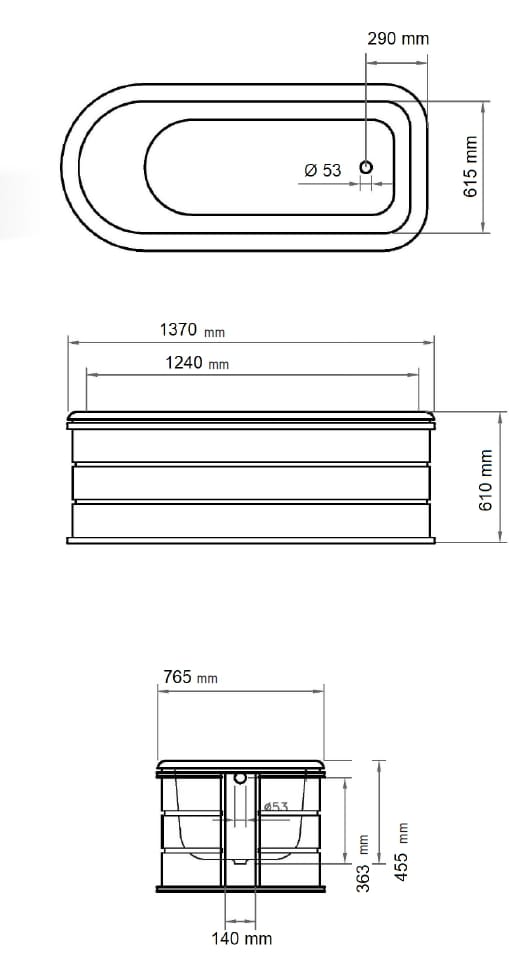 Чугунная ванна в центре комнаты Gaia Mobili Complements ARCH-00073714 - Вид №3