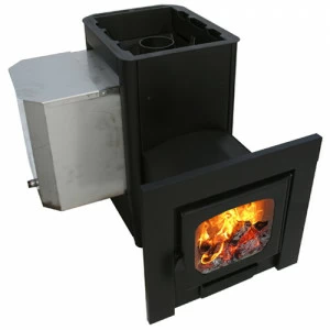 Печь для бани Варвара Мини с баком для воды вынос 280 Панорамная