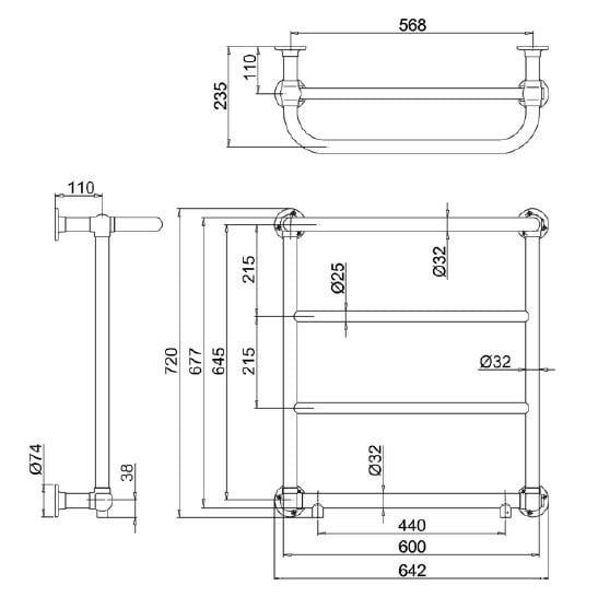 Настенный полотенцесушитель Burlington CLEAVER ARCH-00124113 - Вид №4