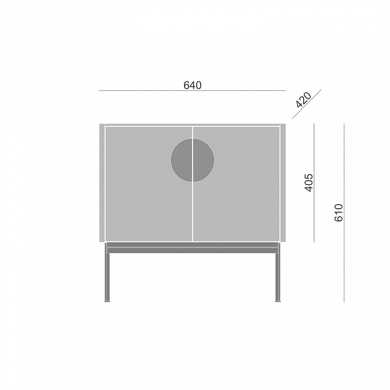 Тумба с дверцами 61х64 см черная Alto BRAGIN DESIGN LIVING 00-3862458 Черный - Вид №1