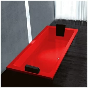 Ванна Gruppo treesse Quadra 180 V0780-DX-K красная прямоугольная встроенная правая