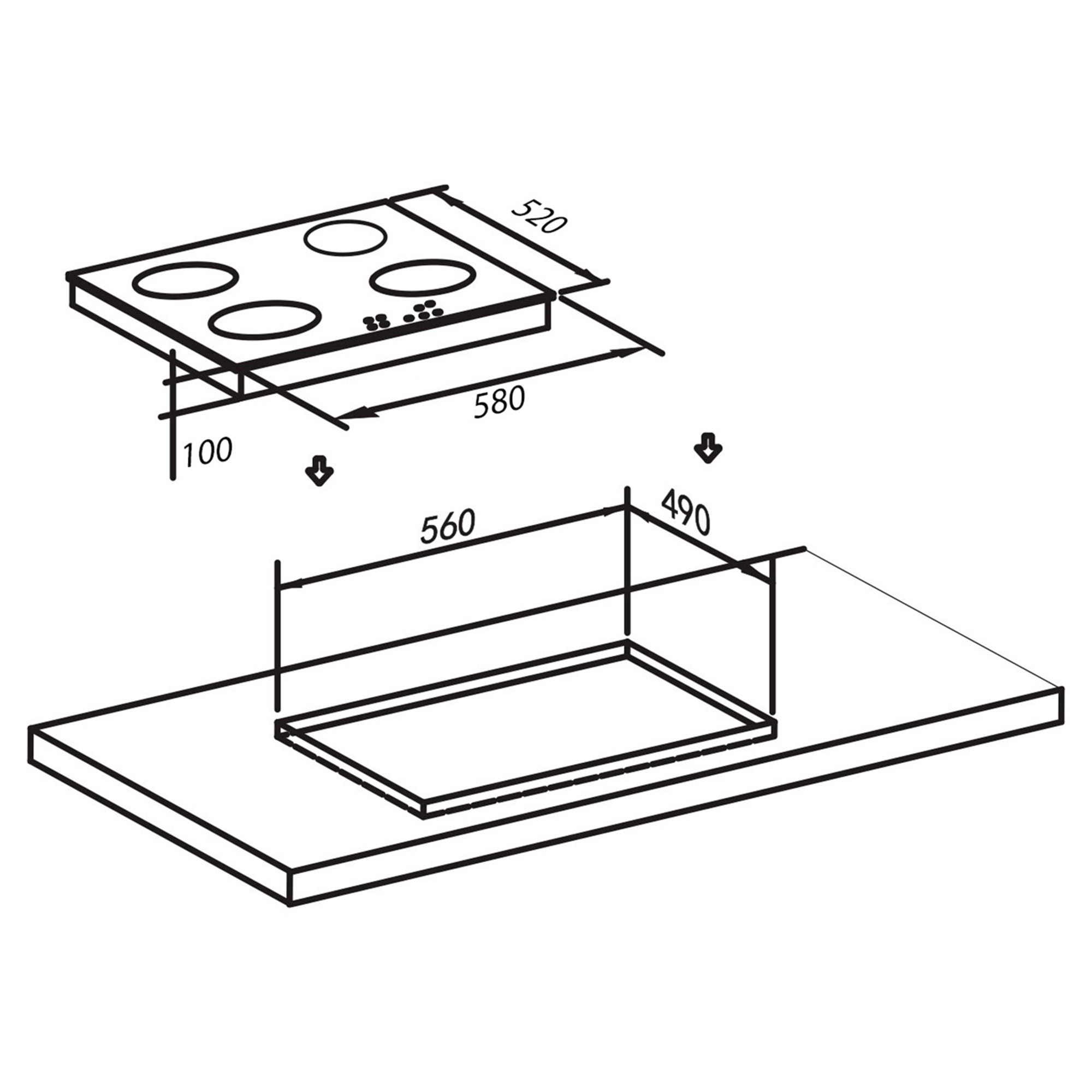 9161128 Газовая варочная поверхность Oasis P-MSB STDN-0129881 - Вид №9
