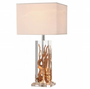 Настольная лампа Divinare 3201/09 TL-2 DIVINARE ИНТЕРЬЕРНЫЕ 194943 Белый;коричневый;прозрачный
