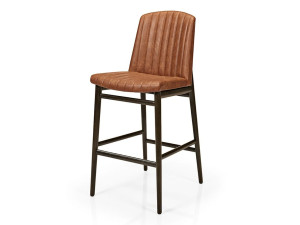 Деревянный мягкий барный стул с подставкой для ног