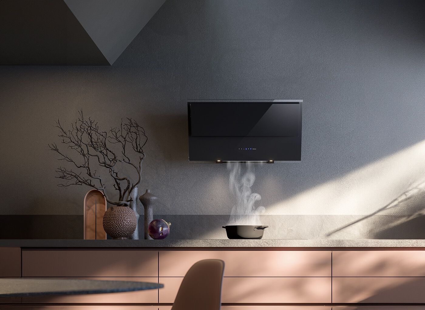 Вытяжка из закаленного стекла со встроенным настенным освещением Falmec дизайн ARCH-00018457