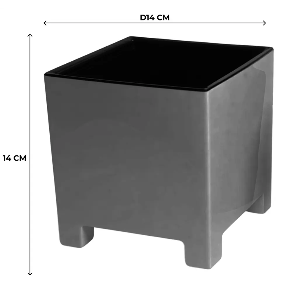 Кашпо Evergreen Design Нард 14x14x14 см v2.1 л пластик серый муссон 89452966 STLM-2045712 - Вид №3