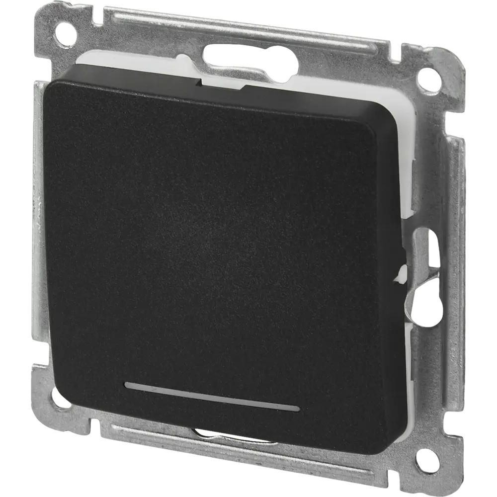 Выключатель встраиваемый Hegel Мастер 1 клавиша с индикатором цвет черный STLM-2046866 - Вид №1