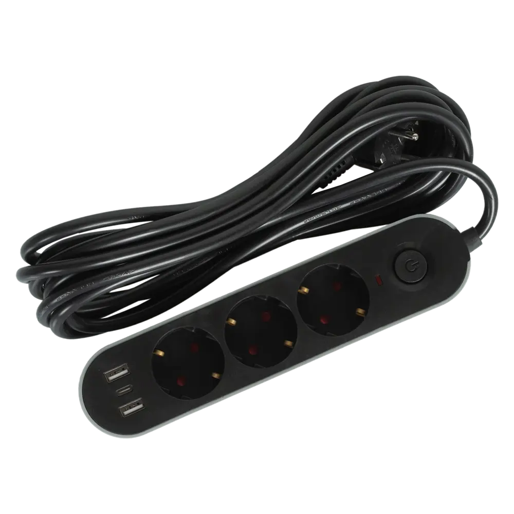 Удлинитель бытовой SKYBEAM 3 розетки, 5 м, черный 89376451 STLM-1565613