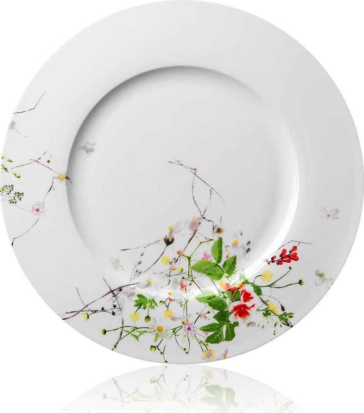 10561819 Rosenthal Тарелка подстановочная с бортом Rosenthal Дикие цветы 33см, фарфор Фарфор 