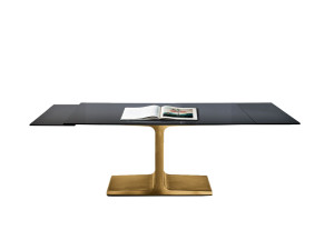 Стеклянный прямоугольный выдвижной стол