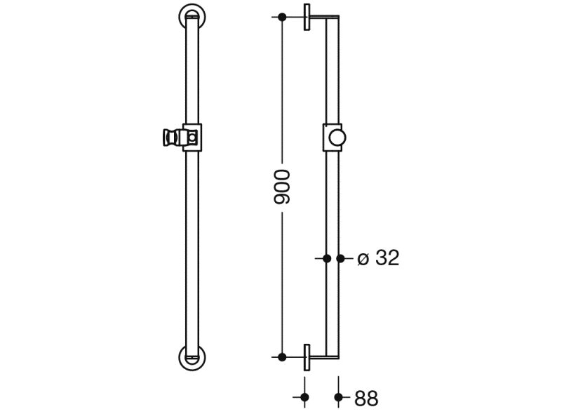 900.33.00140 держатель для душа HEWI System 900 - Вид №3